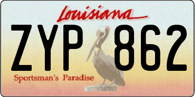 LA license plate ZYP862