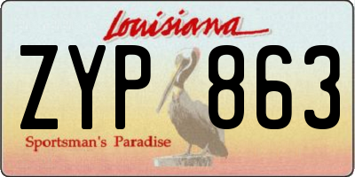 LA license plate ZYP863