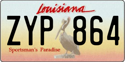 LA license plate ZYP864