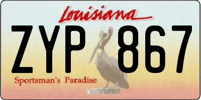 LA license plate ZYP867