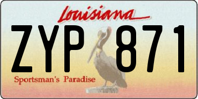 LA license plate ZYP871