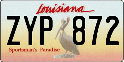 LA license plate ZYP872