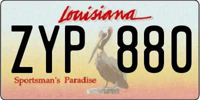 LA license plate ZYP880