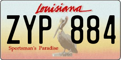 LA license plate ZYP884