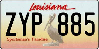 LA license plate ZYP885