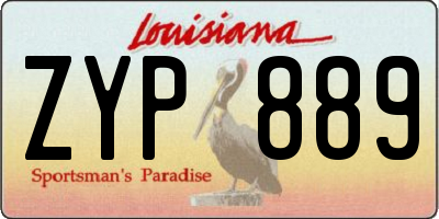 LA license plate ZYP889