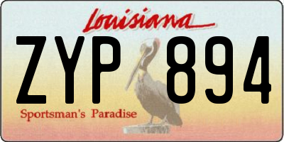 LA license plate ZYP894