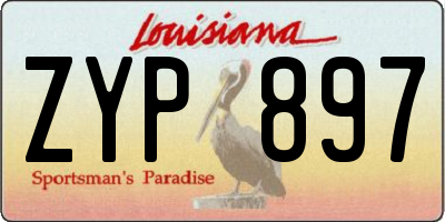 LA license plate ZYP897