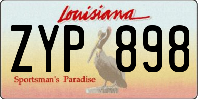 LA license plate ZYP898