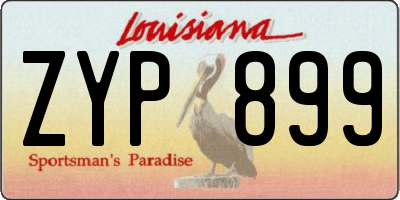 LA license plate ZYP899