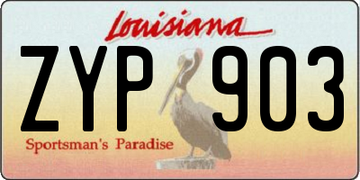 LA license plate ZYP903