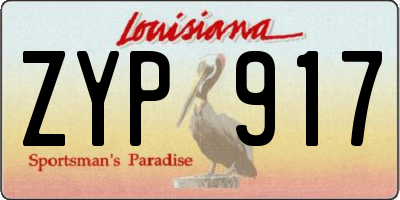 LA license plate ZYP917