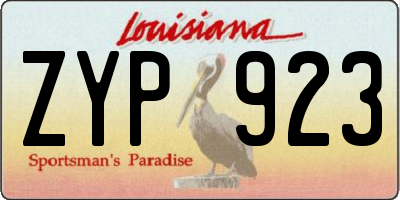 LA license plate ZYP923