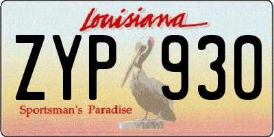 LA license plate ZYP930