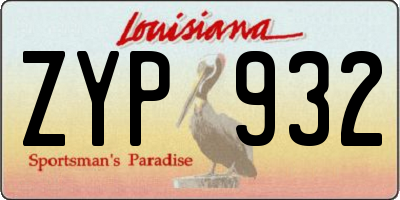 LA license plate ZYP932