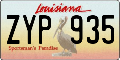 LA license plate ZYP935