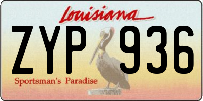 LA license plate ZYP936