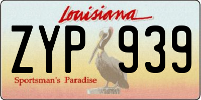 LA license plate ZYP939