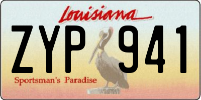 LA license plate ZYP941