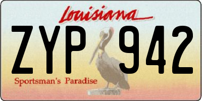 LA license plate ZYP942