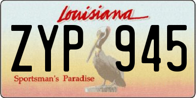 LA license plate ZYP945