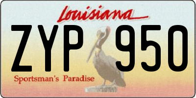 LA license plate ZYP950