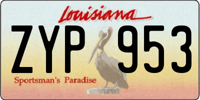 LA license plate ZYP953