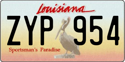 LA license plate ZYP954