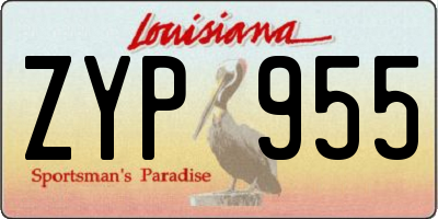 LA license plate ZYP955