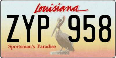 LA license plate ZYP958