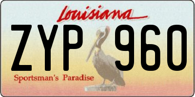 LA license plate ZYP960