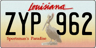 LA license plate ZYP962