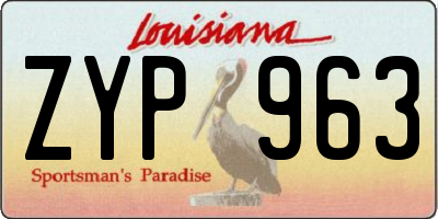 LA license plate ZYP963