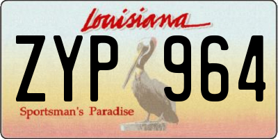 LA license plate ZYP964