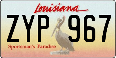 LA license plate ZYP967