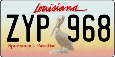 LA license plate ZYP968