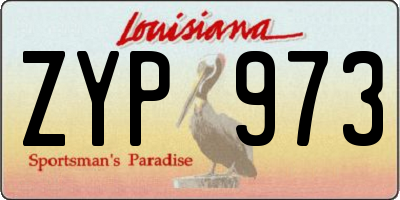 LA license plate ZYP973