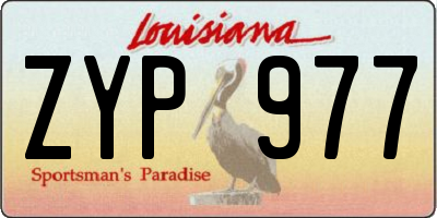 LA license plate ZYP977