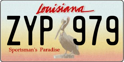 LA license plate ZYP979