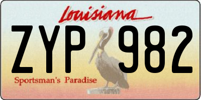 LA license plate ZYP982
