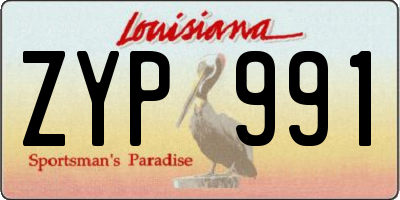 LA license plate ZYP991