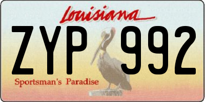 LA license plate ZYP992