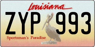 LA license plate ZYP993