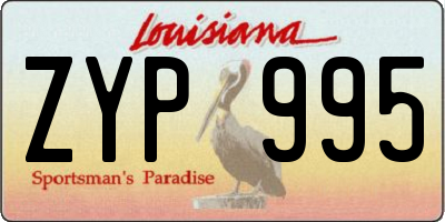 LA license plate ZYP995