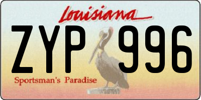LA license plate ZYP996