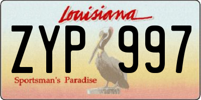 LA license plate ZYP997