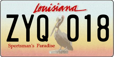 LA license plate ZYQ018