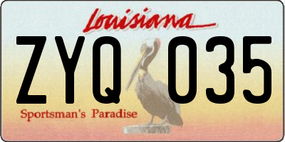 LA license plate ZYQ035