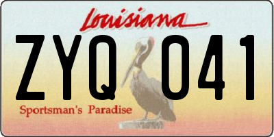 LA license plate ZYQ041