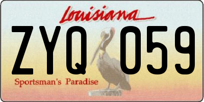 LA license plate ZYQ059